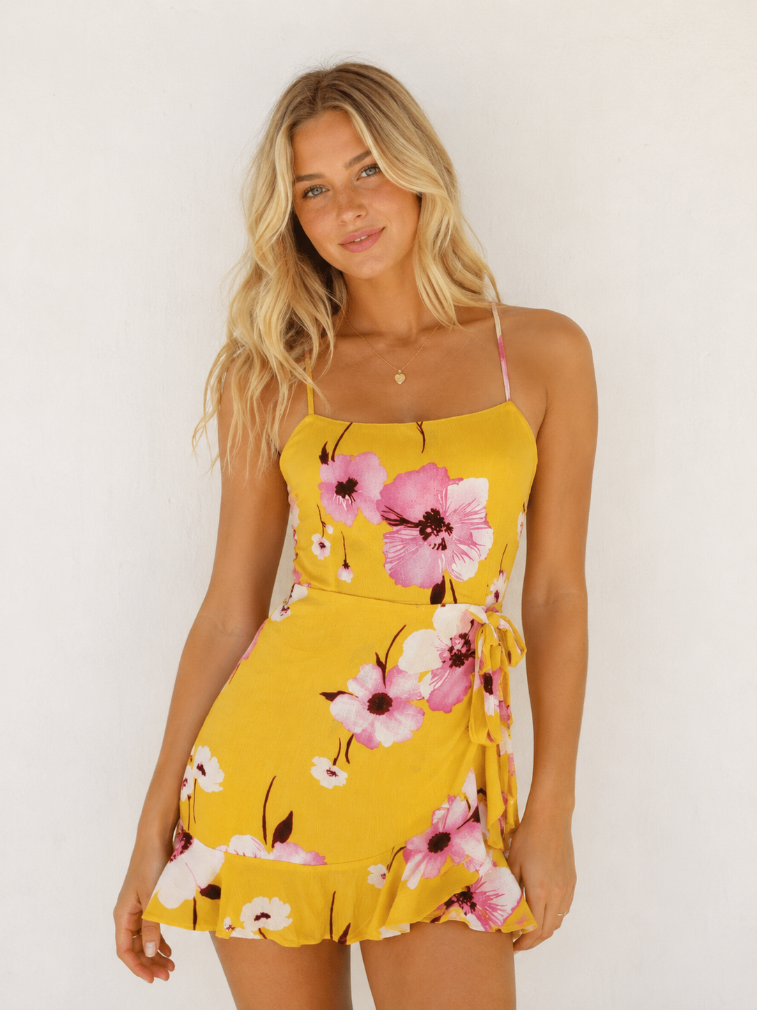 Cotton Candy LA - Paloma Ruffle Faux Wrap Mini Dress