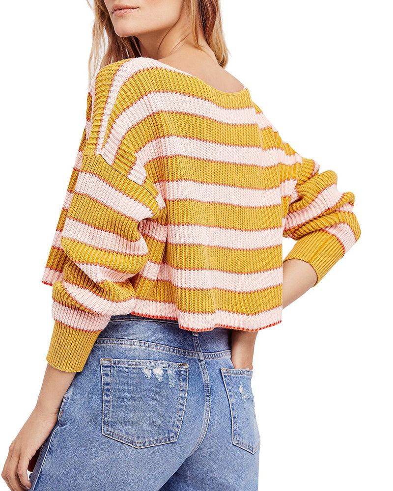 Free People - Just My Stripe Pullover in Multi