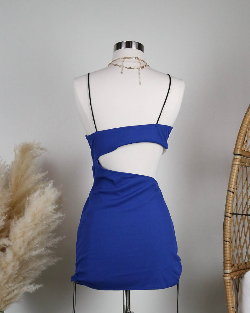 Ribbed Color block Mini Dress with Mid Cutout in More Colors
