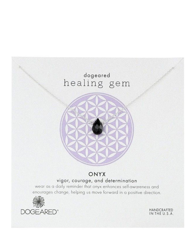 Dogeared - Healing Gem Onyx Pendant Sterling Silver Necklace 16"