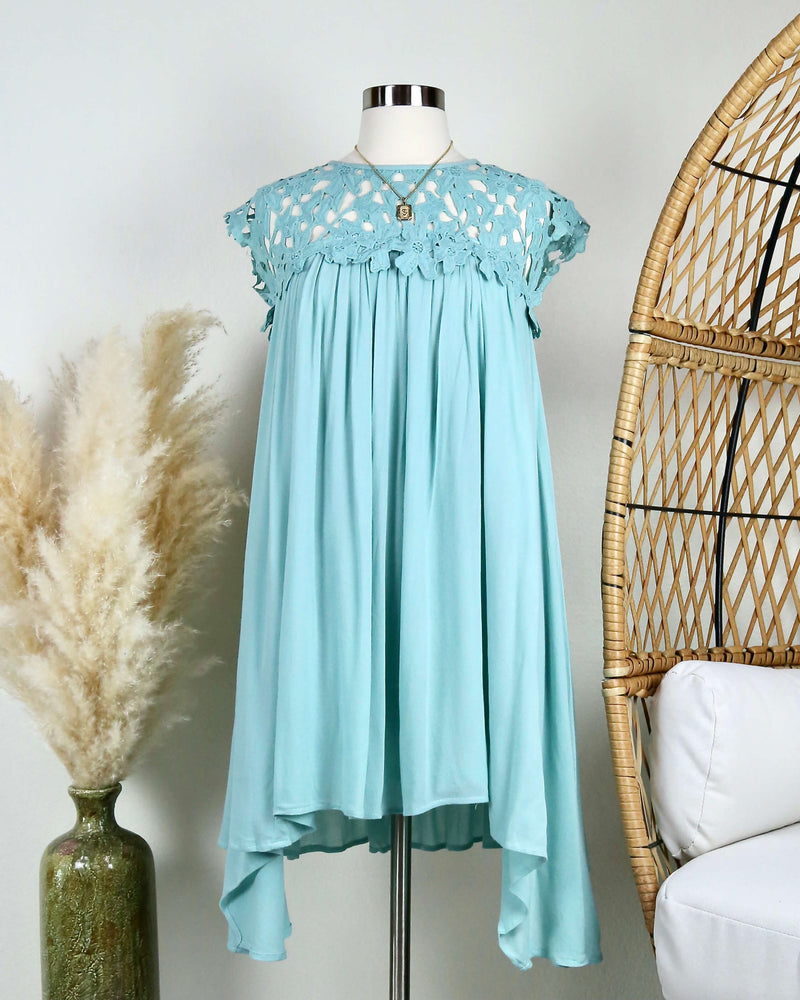 Floral Crochet Lace Cap Sleeve Summer Dress in More Colors