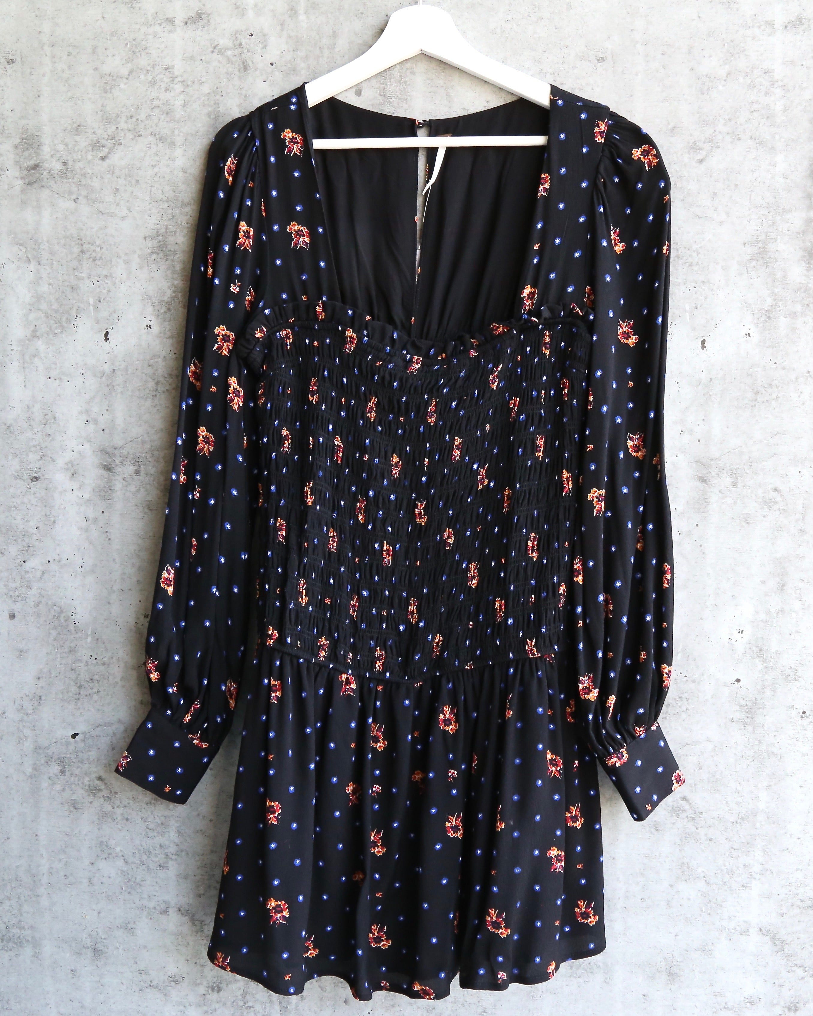 Free People - Two Faces Printed Mini Dress - Black Shop Hearts Free People - Two Faces Printed Mini Dress - Black Shop Hearts