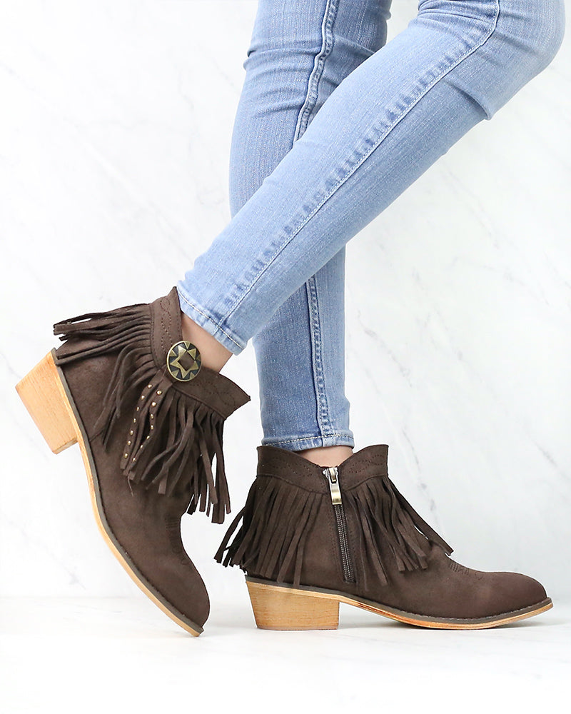 Fringe Boho Ankle Booties in More Colors – Shop Hearts