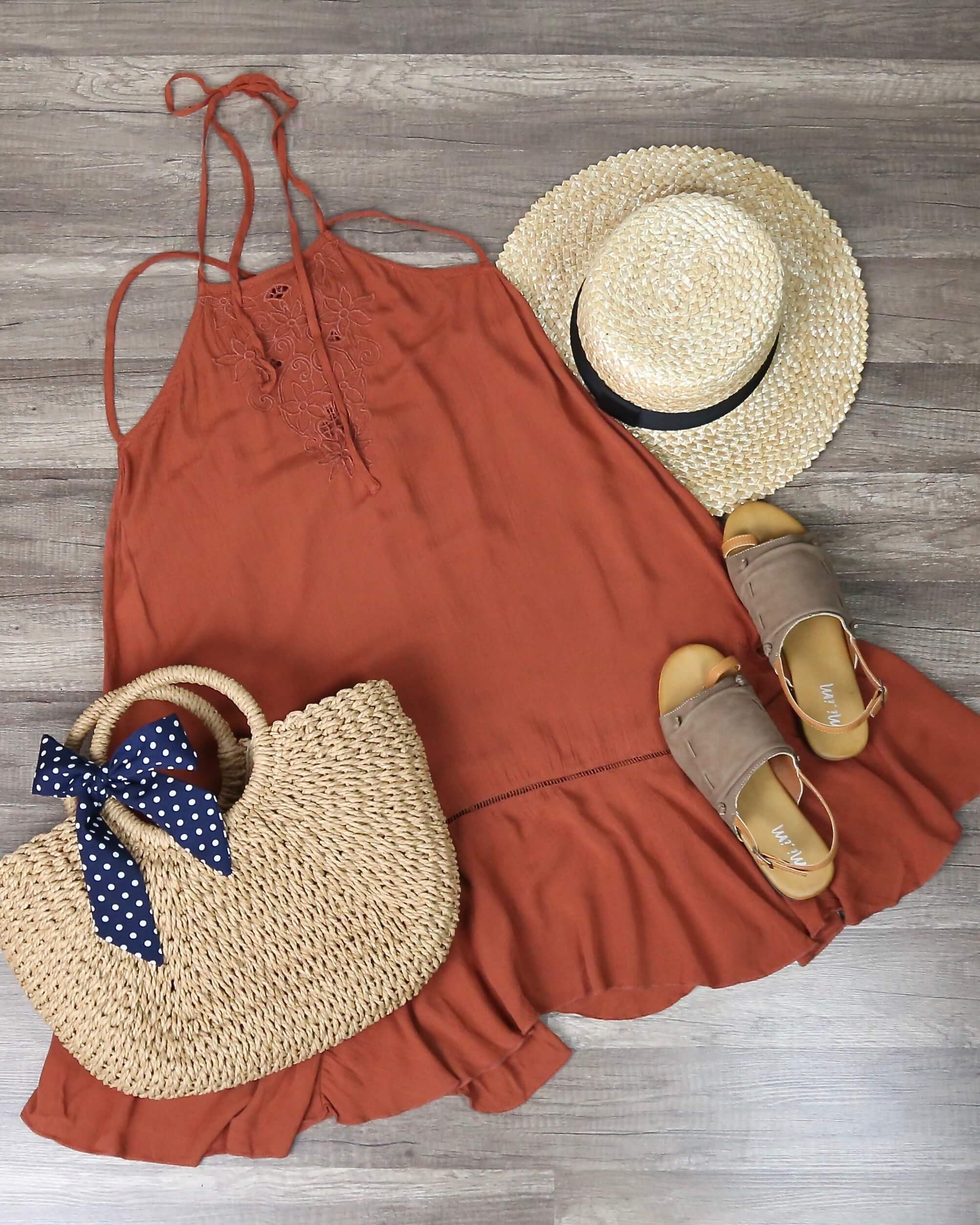free people heat wave embroidered open back midi tunic dress terracotta –  Shop Hearts