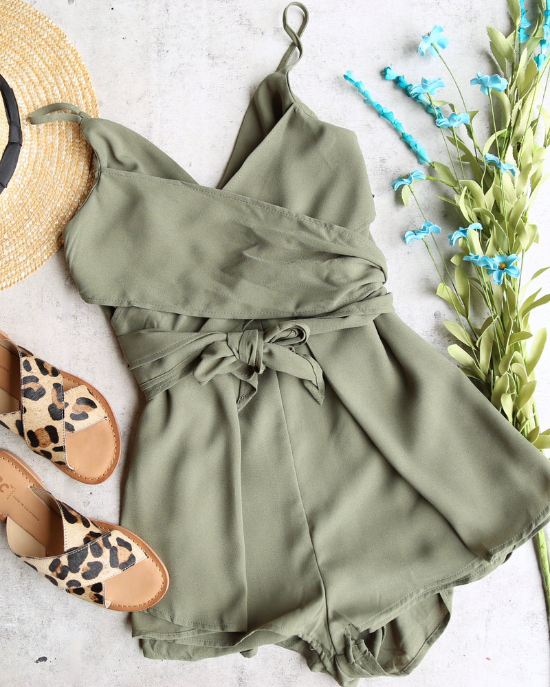 Maison Wrap Romper in Olive