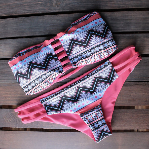 khongboon swimwear - riogordo handmade reversible full-cut bandeau bikini - shophearts - 1
