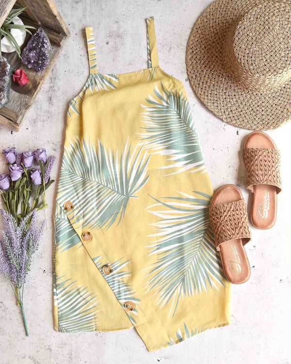 Reverse - Vacation on My Mind Sheer Summer Dress in Mustard