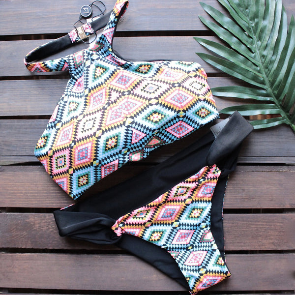 khongboon swimwear - reine handmade reversible full-cut halter bikini - shophearts - 1