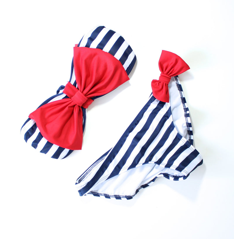 sailor gal bow bandeau bikini - shophearts - 1