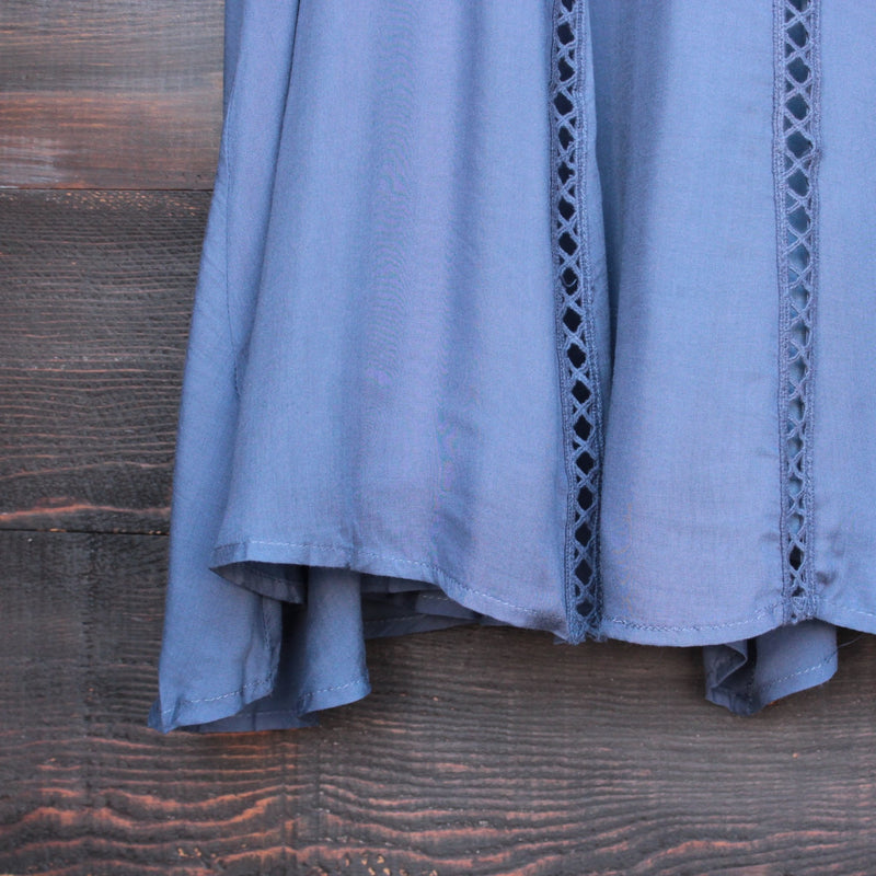 slate blue boho crochet lace dress - shophearts - 4