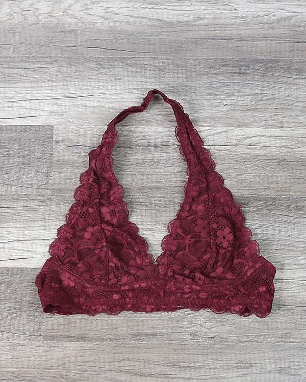 Intimate Semi-Sheer Halter Lace Bralette in More Colors – Shop Hearts