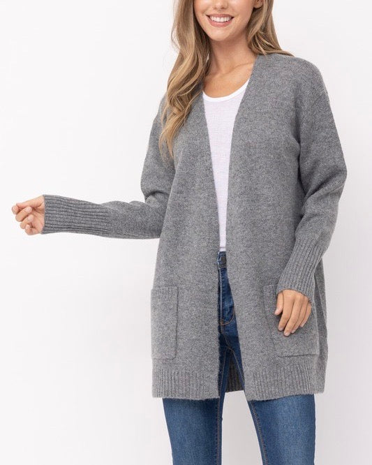 Mossy Style Long Open Front Cardigan in More Colors