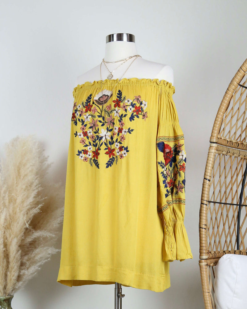 Off the Shoulder Embroidered Dress in More Colors