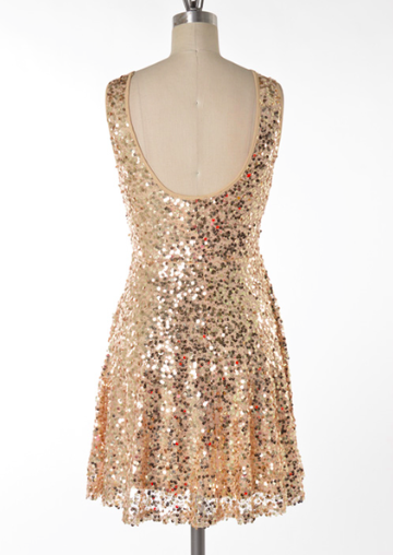 midnight rendezvous gold sequin darling party dress - shophearts - 4