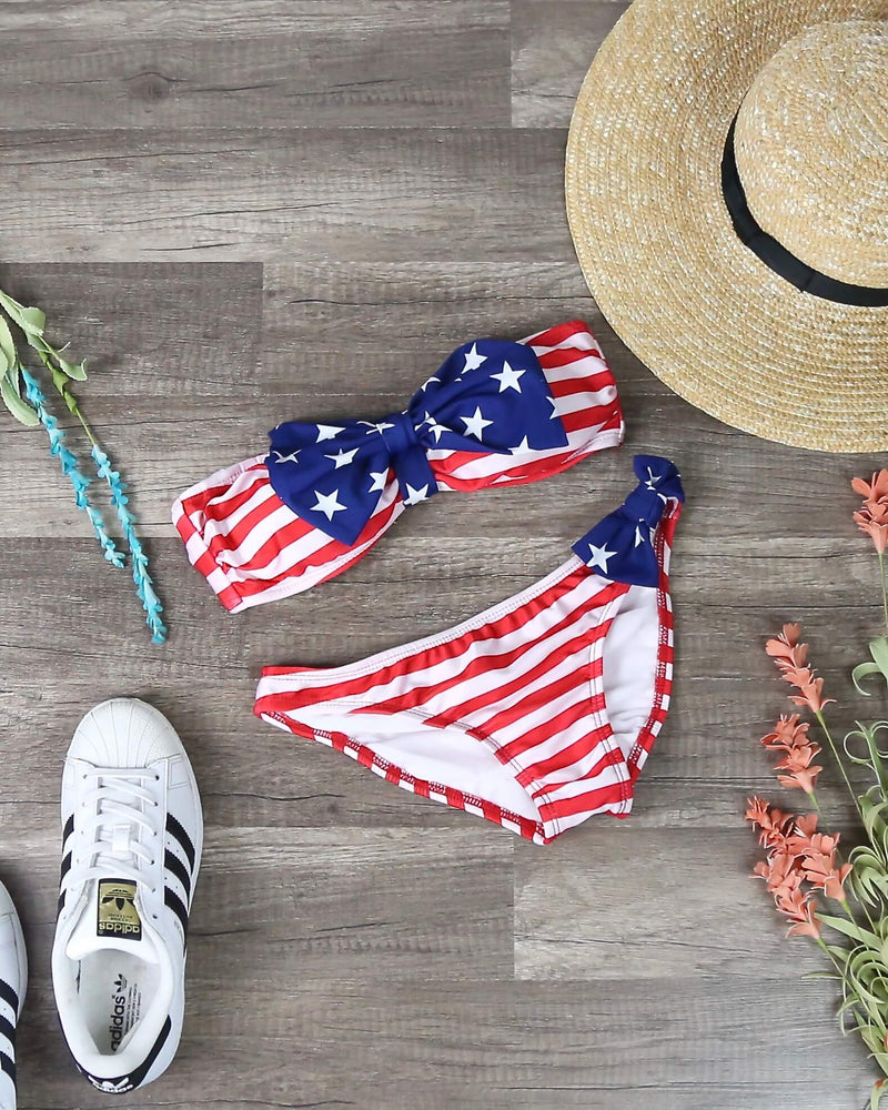 Final Sale - Dippin' Daisy's American Flag Bow Bikini