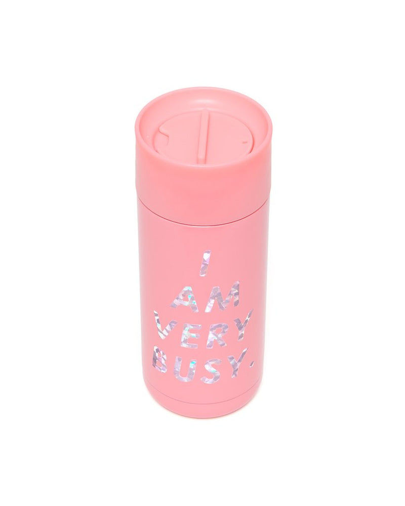 Ban.do - Stainless Steel Thermal Mug in I am Very Busy Pink/Holographic