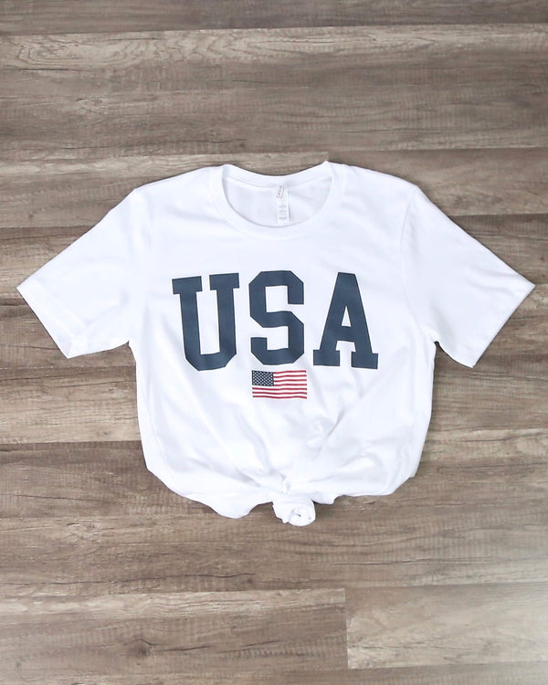 Distracted - USA Shirt Unisex Graphic Tee in White