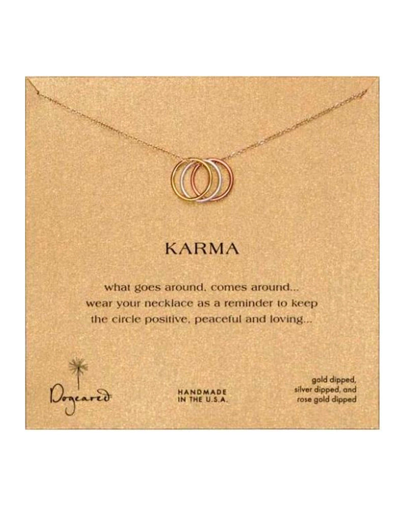 Dogeared Triple Karma Ring Sparkle Chain Necklace 18