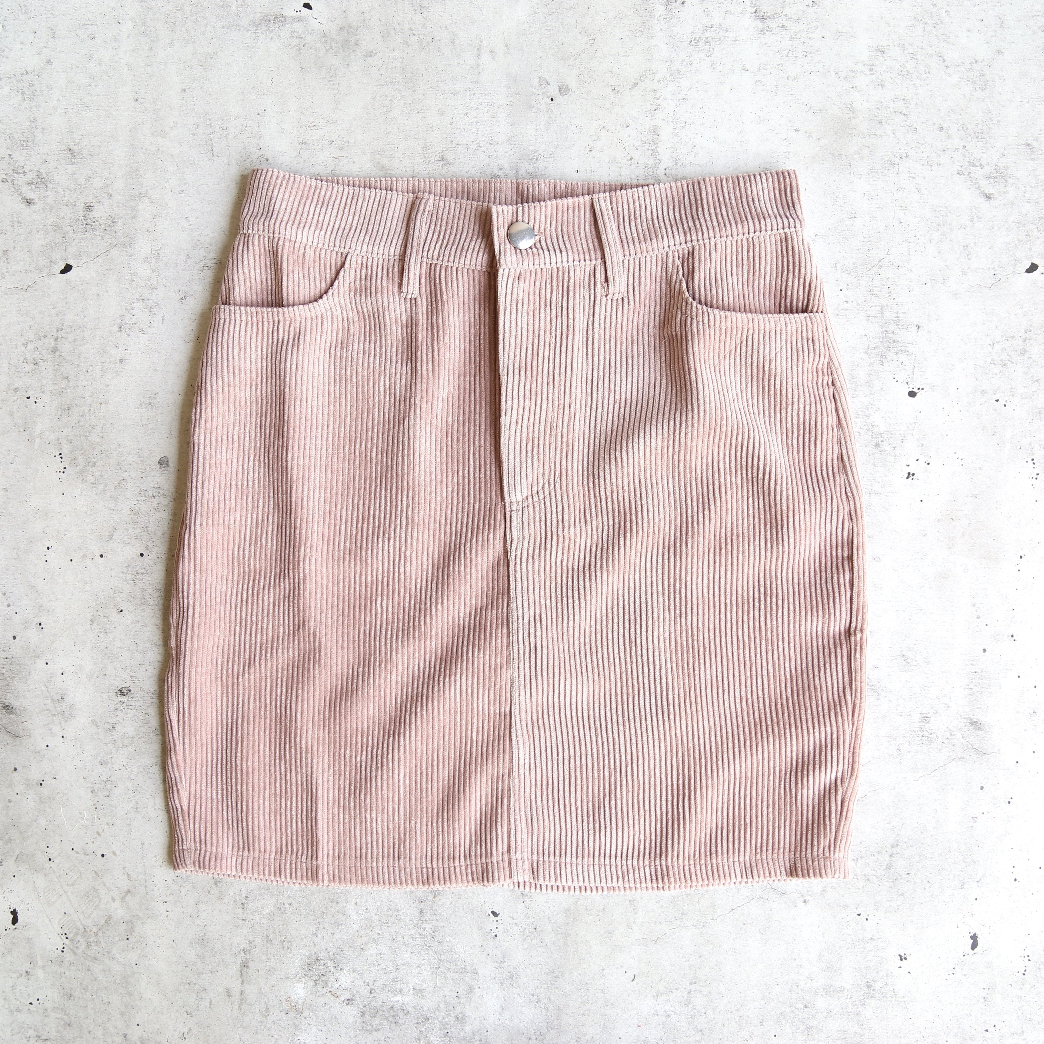 Motel Broom Corduroy Skirt in Baby Pink
