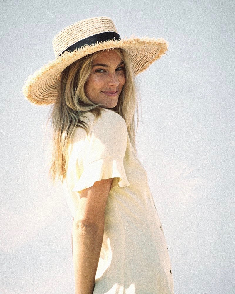 lack of color - the ventura natural straw boater hat – Shop  display picture 1