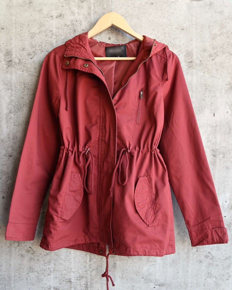 Hooded Utility Parka Jacket with Drawstring Waist in More Colors