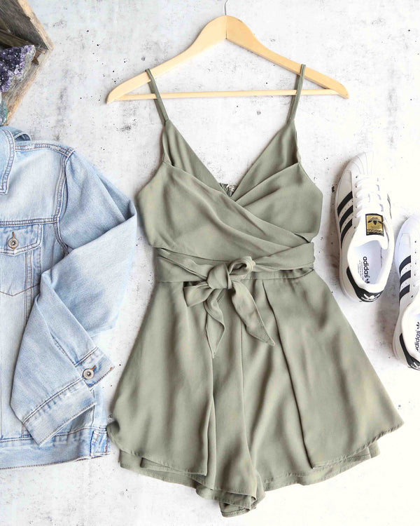Maison Wrap Romper in Olive