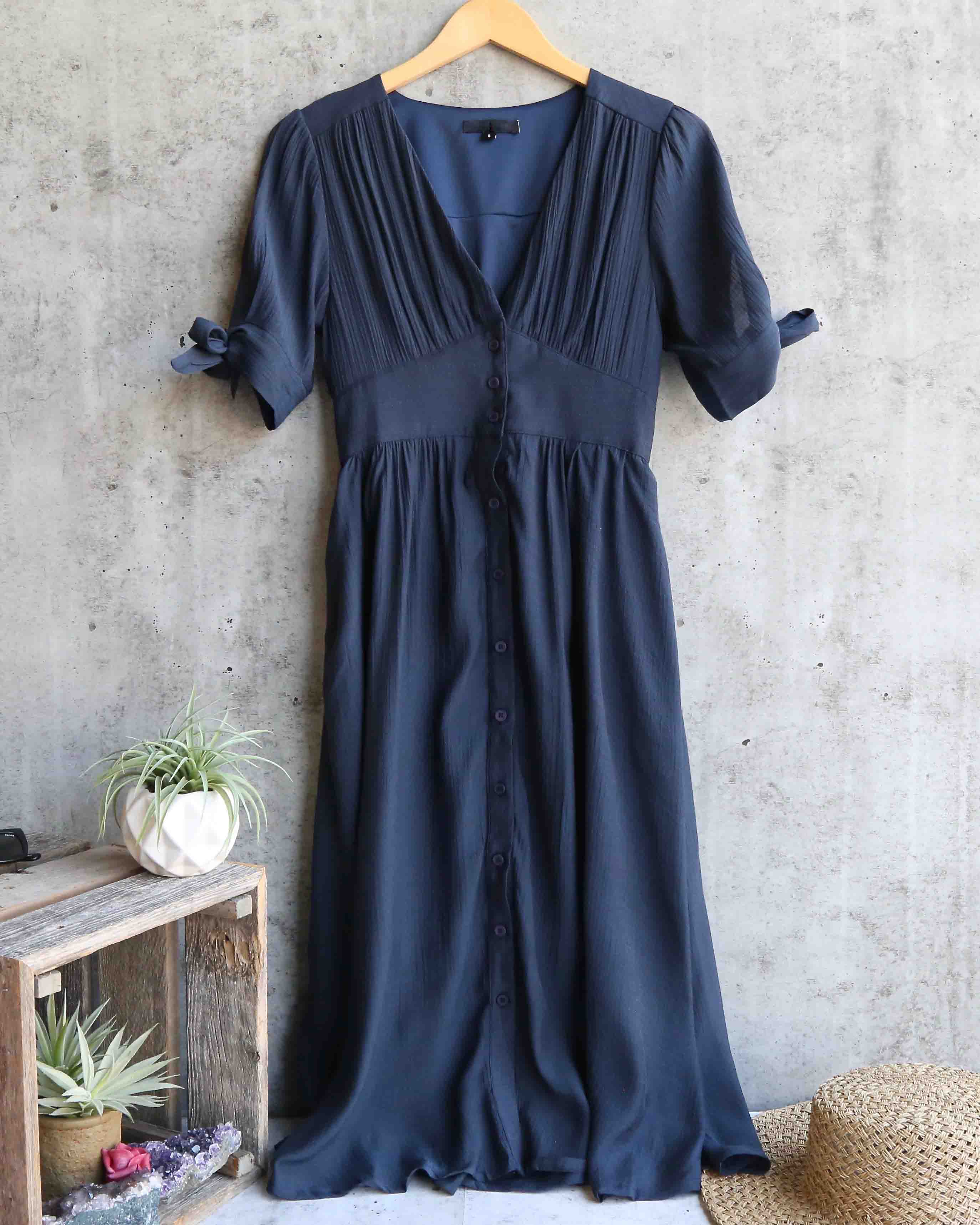 free people love of my life dress blue Darling Gauzy Cotton Endless Summer Midi in Navy – Shop Hearts BLACK PRINCESS LINE STRAPLESS E0 Puff Sleeve Top Detail Color:Anne White/Anne Black