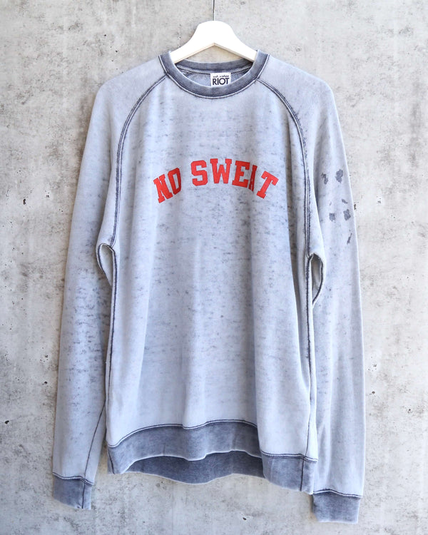 Sub_Urban Riot - No Sweat Burnout Wash Unisex Sweatshirt in Slate Grey