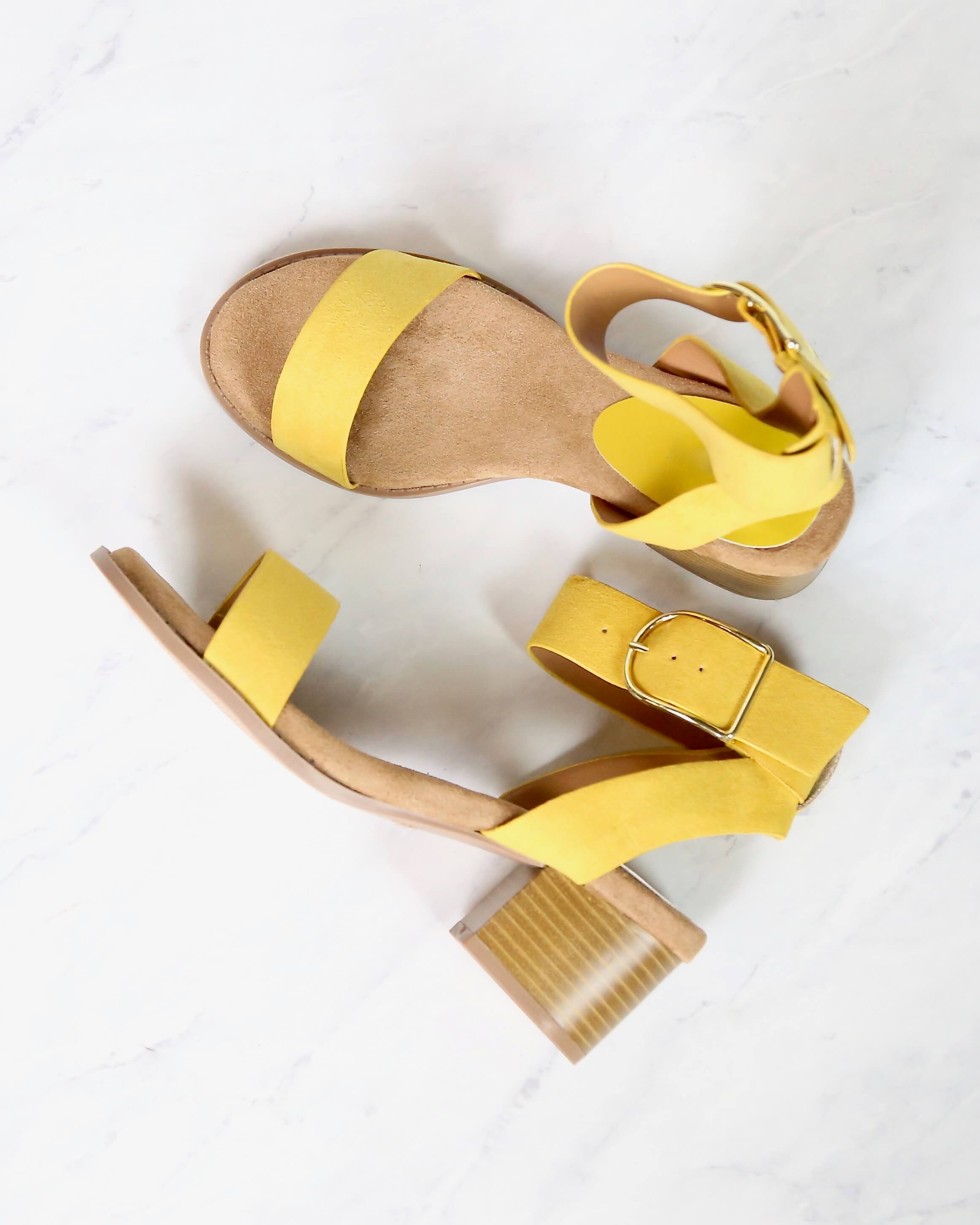 Summer Breeze Ankle Strap Sandals in Yellow – Shop Hearts