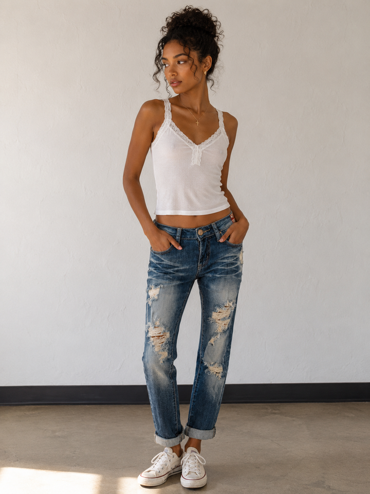 7th Street Distressed Skinny Denim Jeans