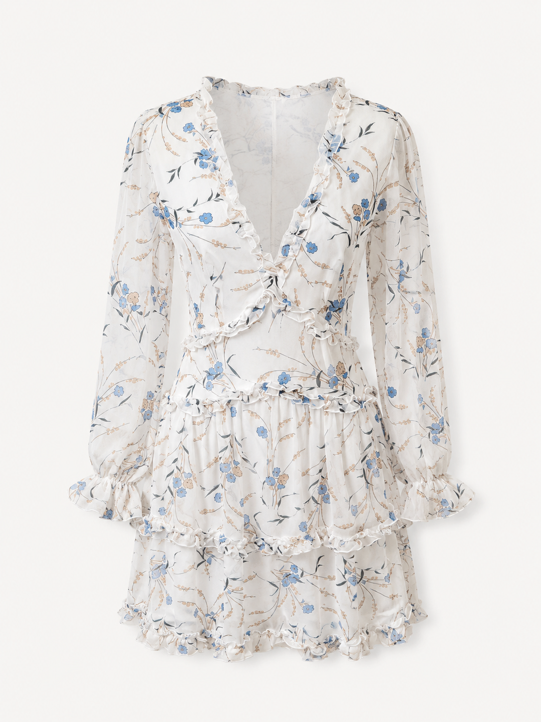 Bluebell Bloom Open Back Ruffle Mini Dress