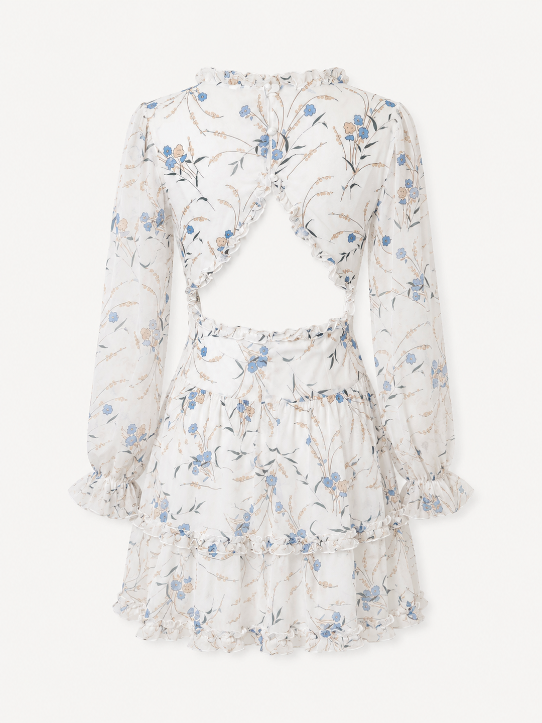 Bluebell Bloom Open Back Ruffle Mini Dress