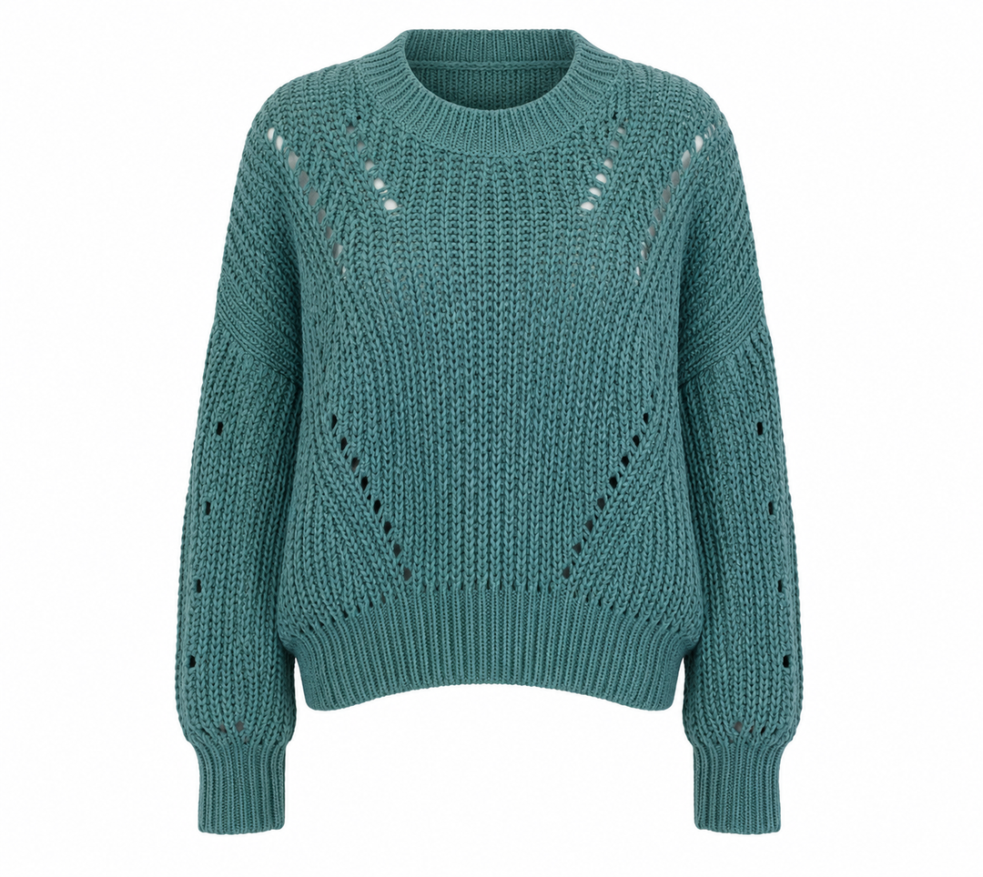 Cotton Candy LA - Leah Oversized Knit Sweater in Teal