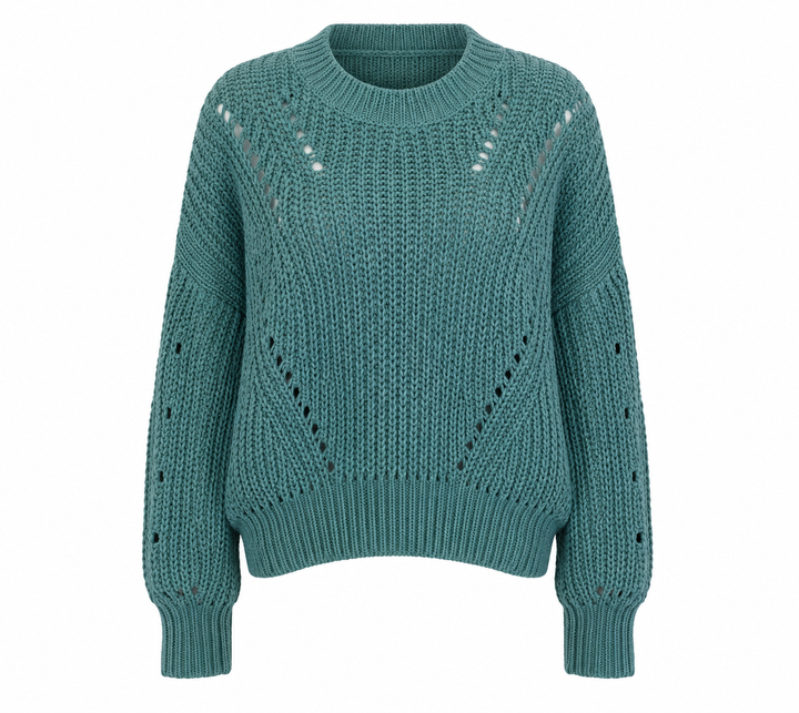 Cotton Candy LA - Leah Oversized Knit Sweater in Teal