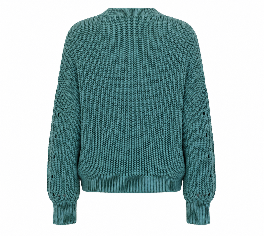 Cotton Candy LA - Leah Oversized Knit Sweater in Teal