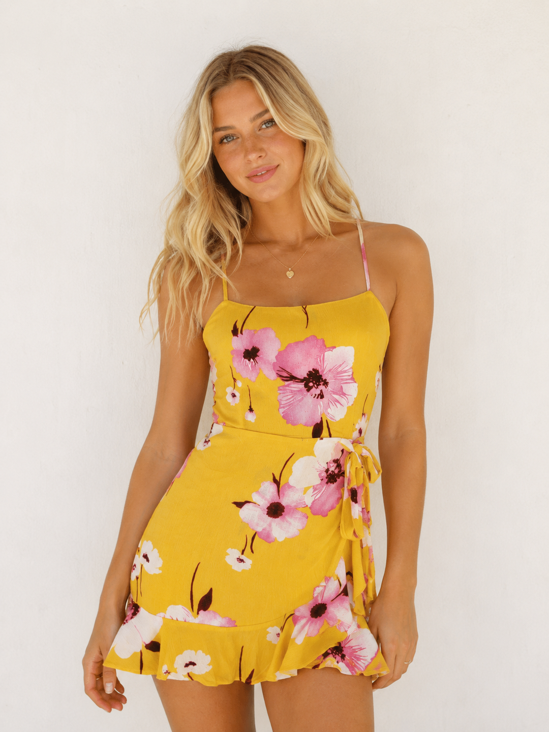 Cotton Candy LA - Paloma Ruffle Faux Wrap Mini Dress