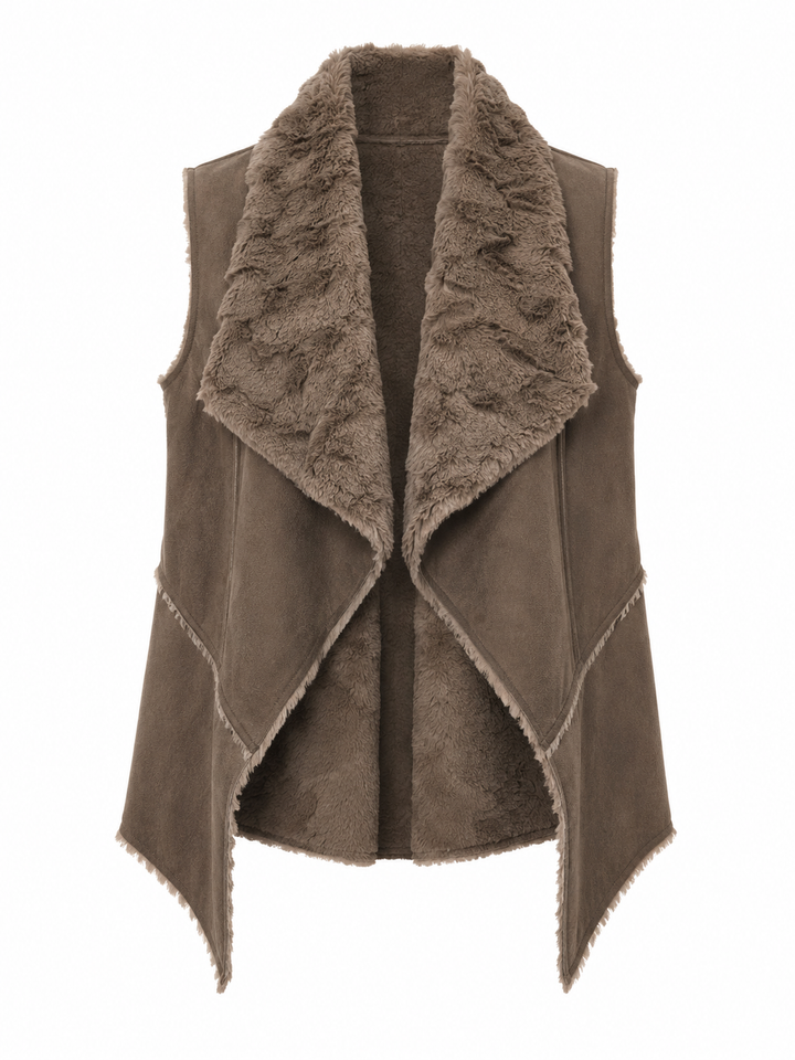 Draped Faux Sherpa Vest in More Colors