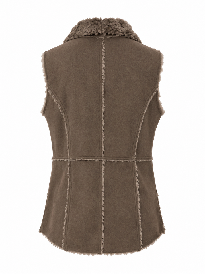 Draped Faux Sherpa Vest in More Colors