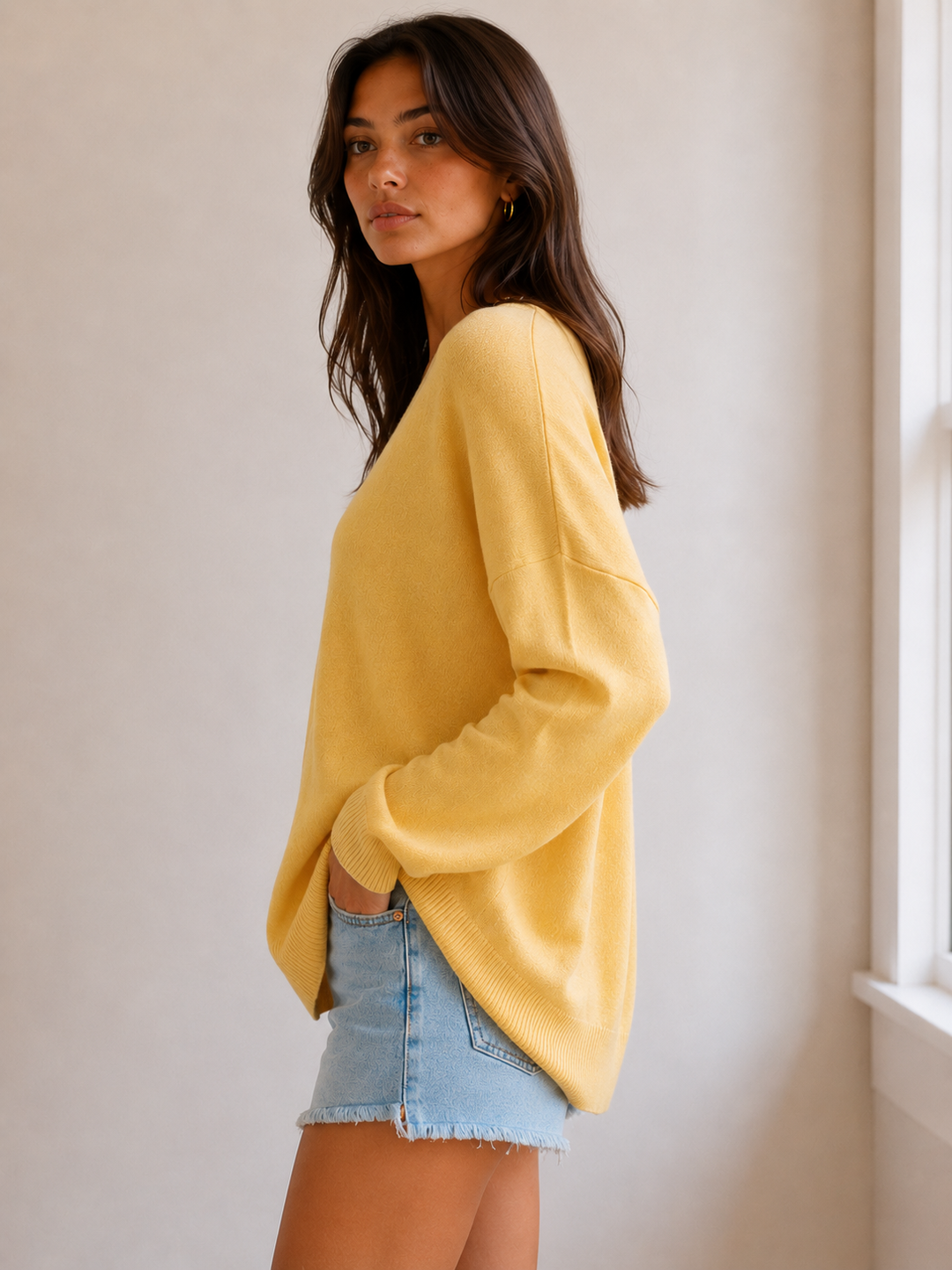 Dreamers - Front Seam V-Neck Sweater in More Colors