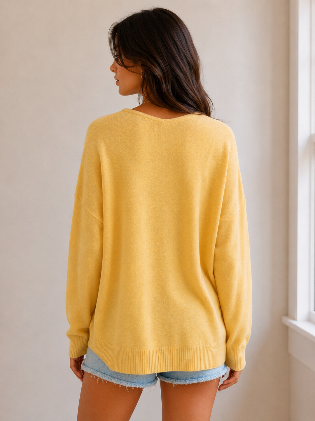 Dreamers - Front Seam V-Neck Sweater in More Colors