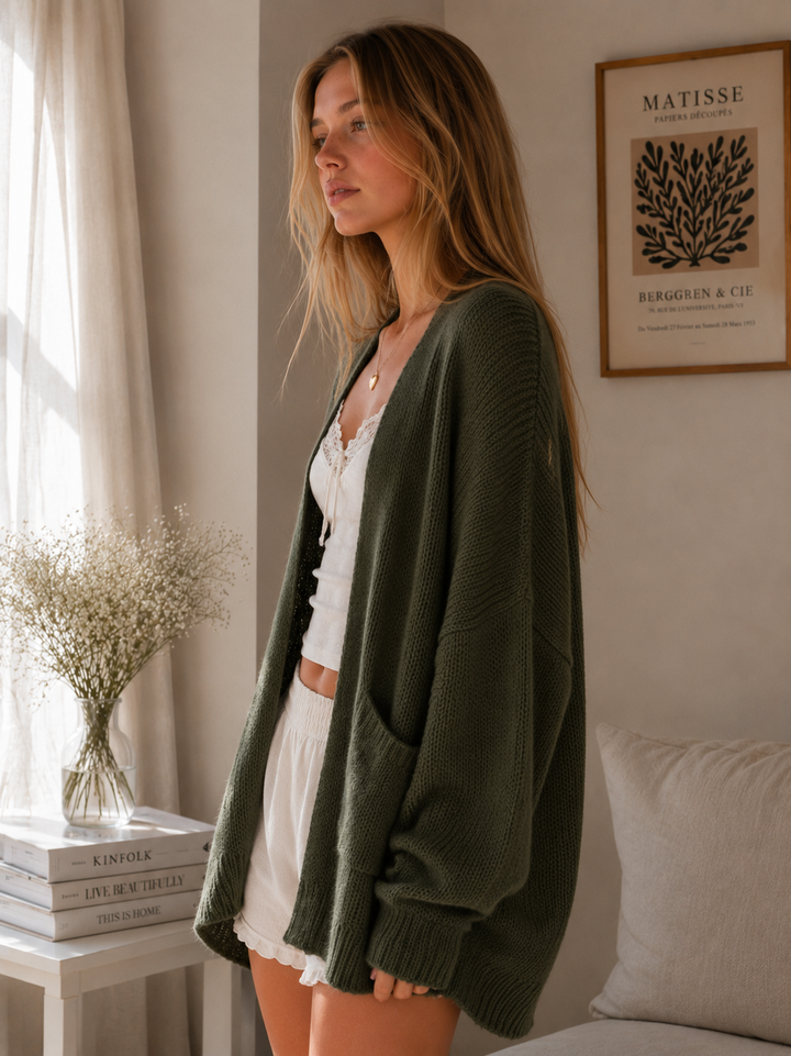 Dreamers - In the Office Ribbed Open Front Knit Cardigan in More Colors