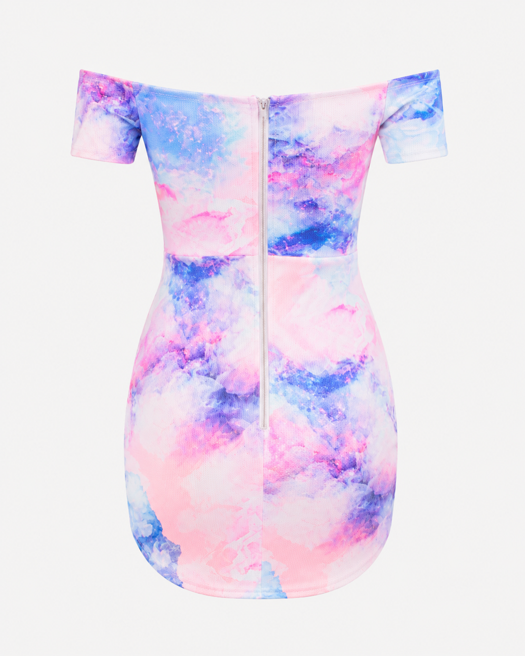 Final Sale - Dreamy Off The Shoulder Watercolor Bodycon Dress
