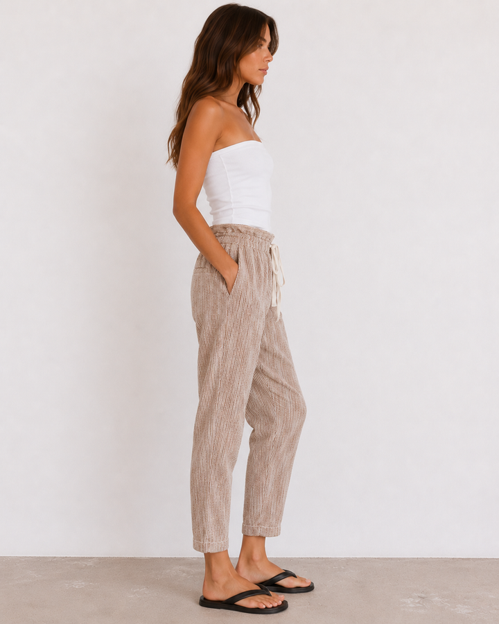 Free People Light At Sunrise Crop Pants in Beige
