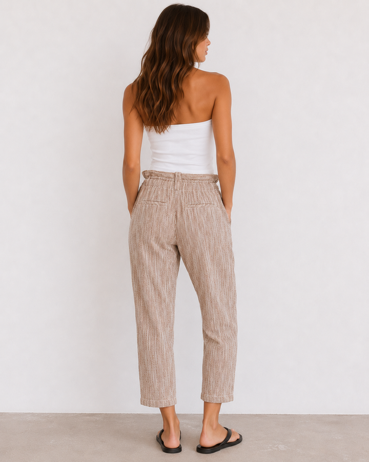 Free People Light At Sunrise Crop Pants in Beige