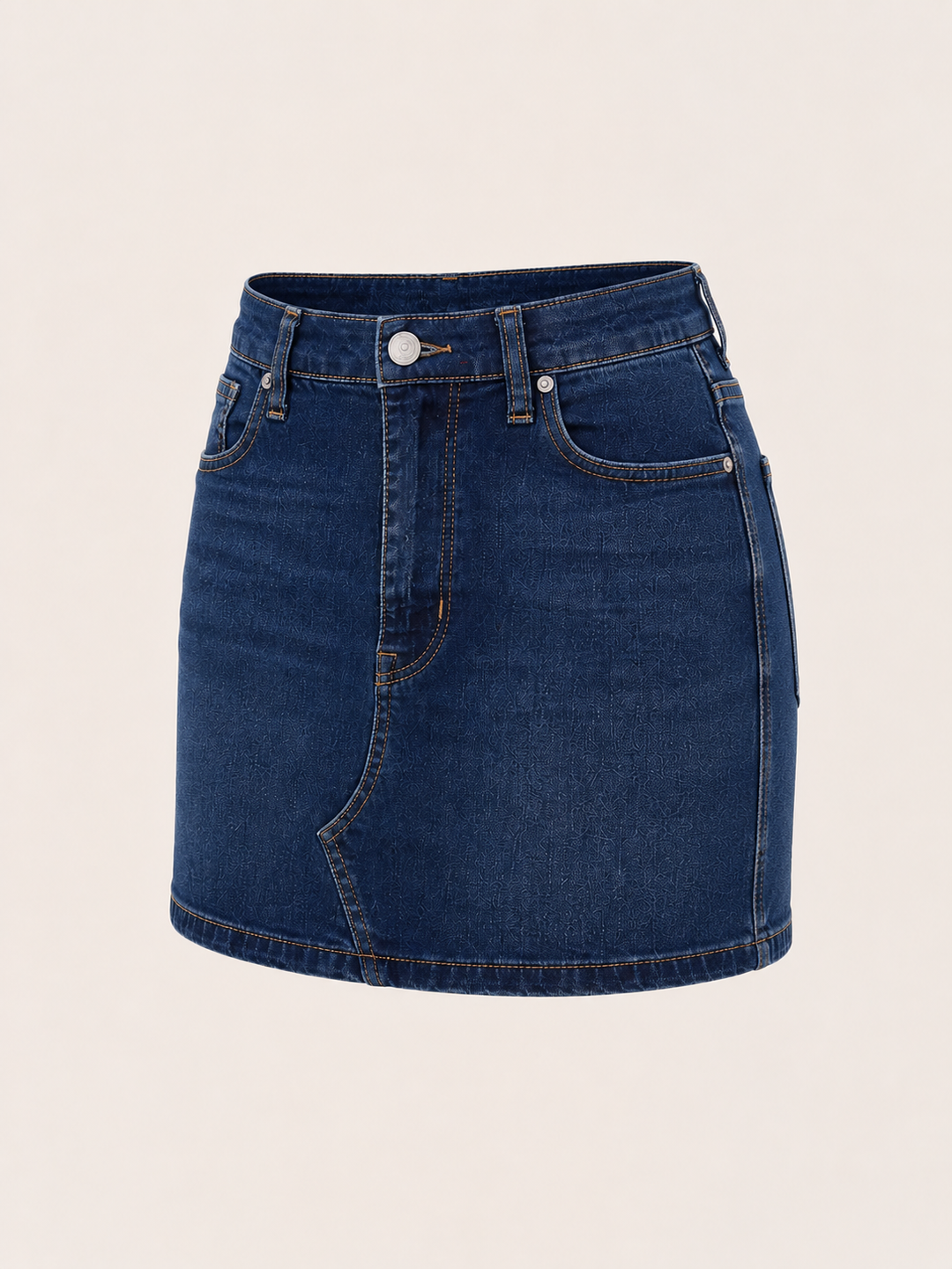Free People We The Free Denim Stretch Skirt Teagan Mini in Blue Sparrow