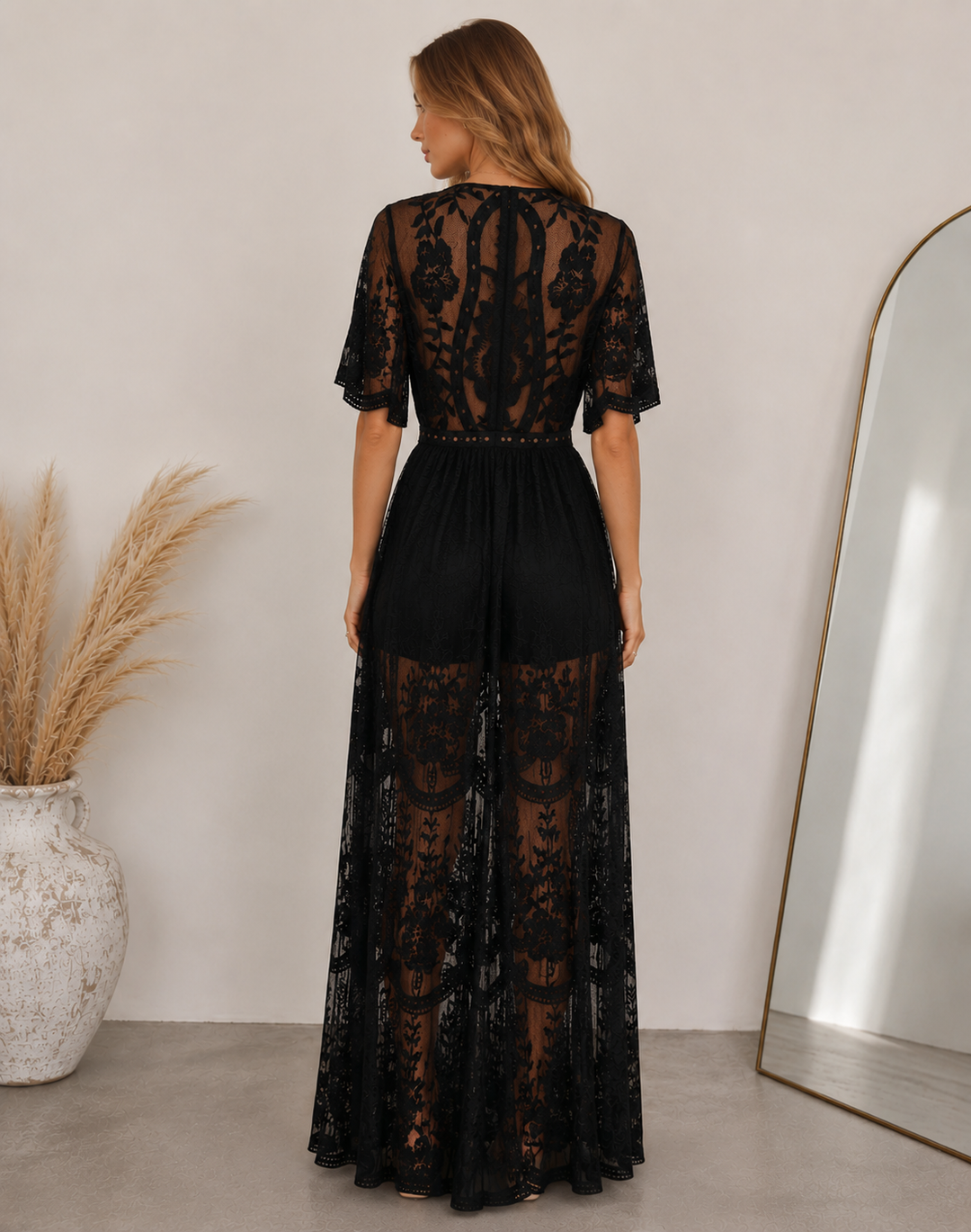 Honey Punch - As You Wish Womens Embroidered Lace Maxi Dress in More Colors