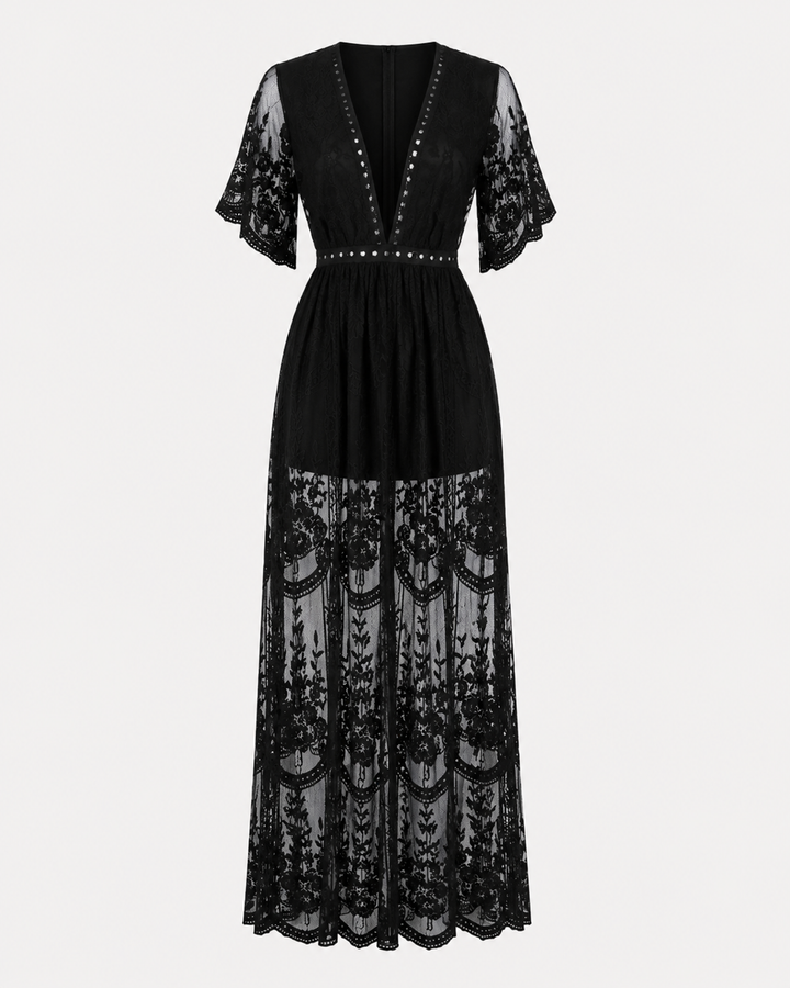 Honey Punch - As You Wish Womens Embroidered Lace Maxi Dress in More Colors