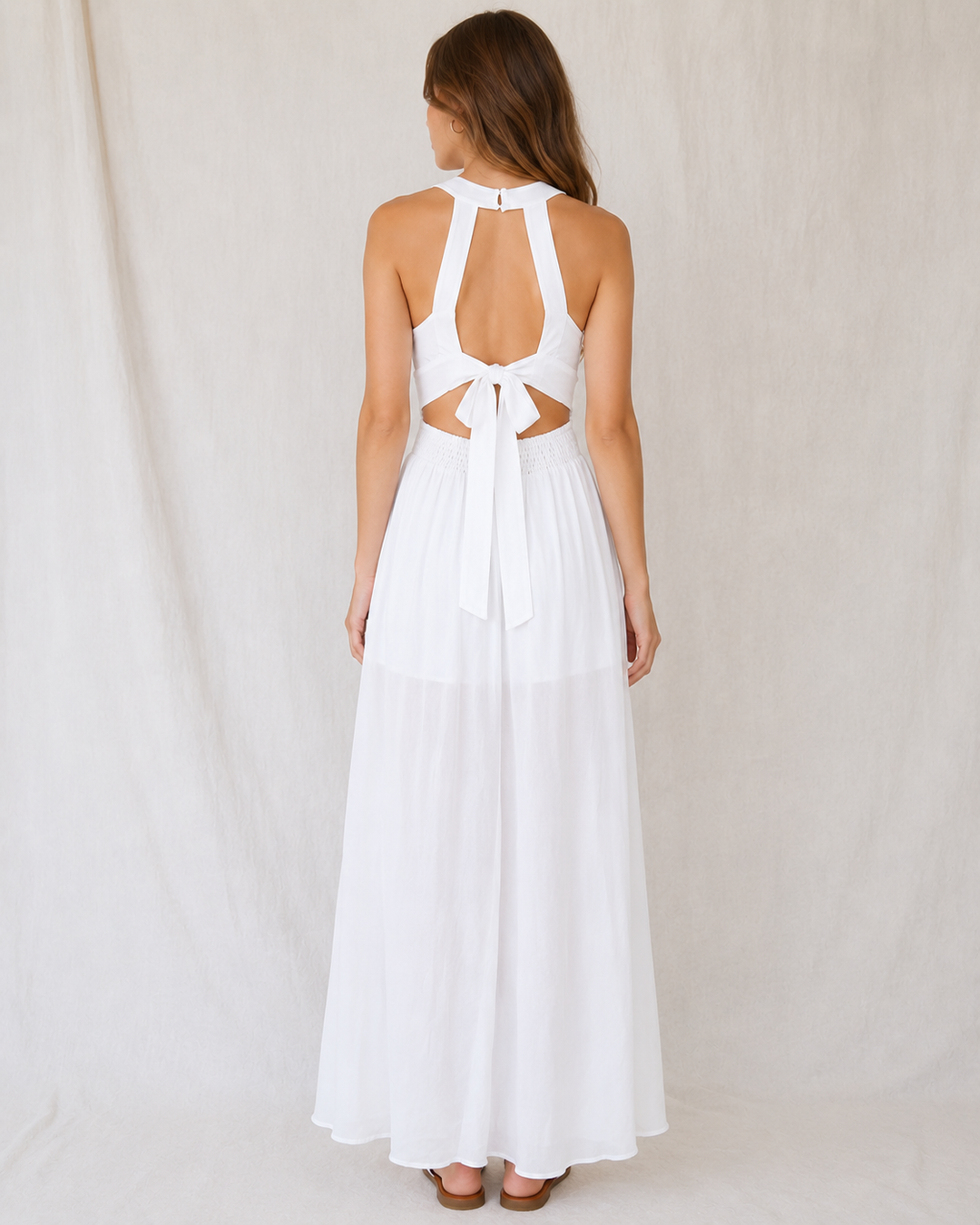 Ivory Grace Halter Maxi Romper In More Colors
