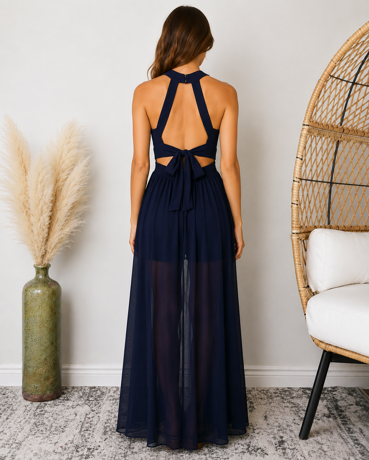 Ivory Grace Halter Maxi Romper In More Colors