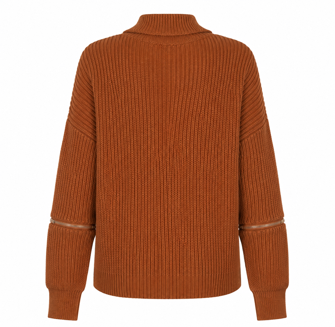 Material Girl Choker Sweater in Camel
